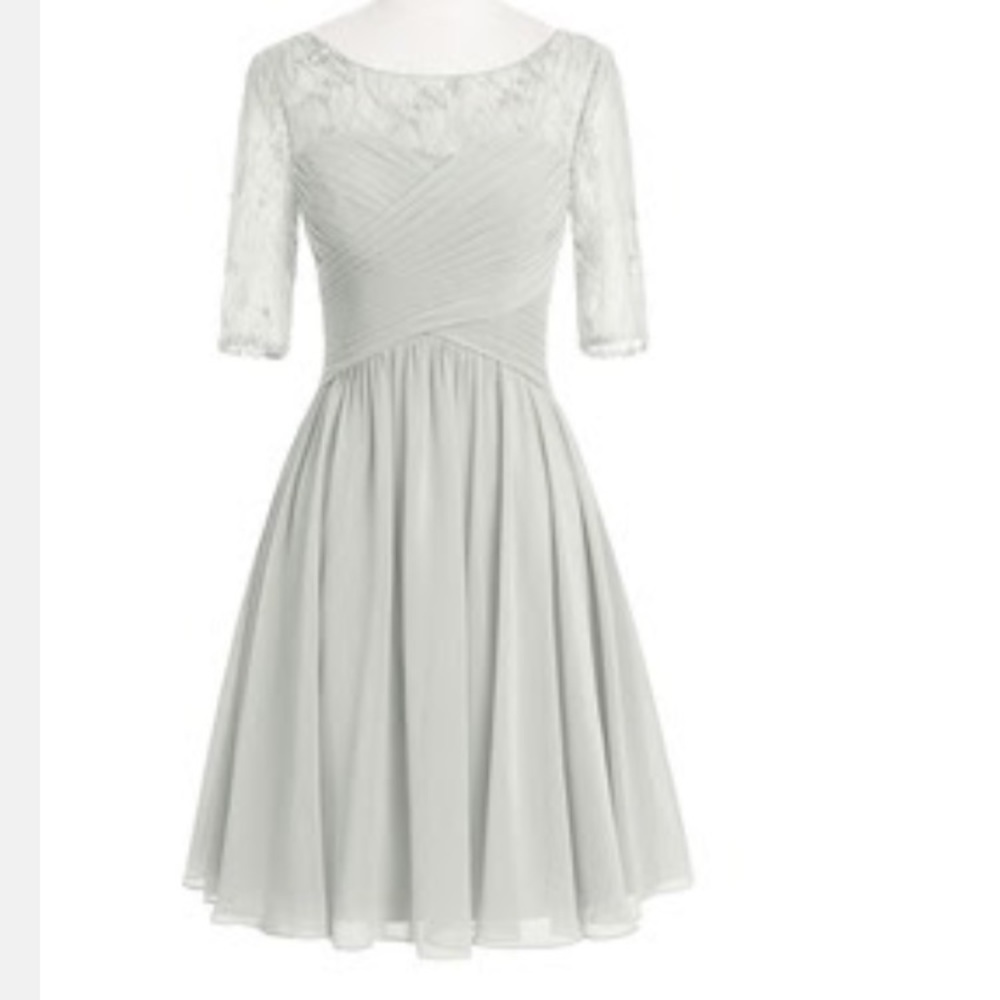 Azazie Silver Bridesmaid formal dress